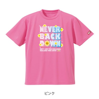 JTTA公認　卓球ユニフォーム【男女兼用(ドライ):150サイズ】ネバーバックダウンB　ピンク【1657989】