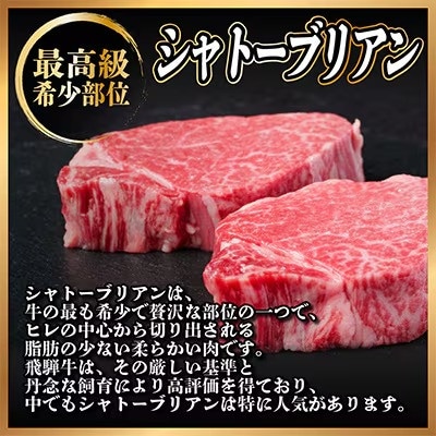 飛騨牛 シャトーブリアン 約200g(約200g×1枚)  黒毛和牛 ステーキ牛肉【配送不可地域：離島】【1733118】
