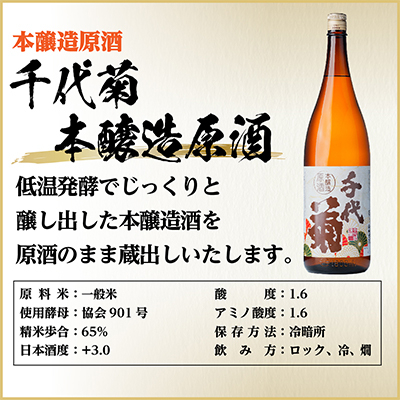 千代菊本醸造原酒　1800ml×1本【1535326】