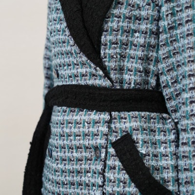 ファンシーツイードコート(グリーン×ブラック)【1186398】