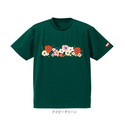 JTTA公認　卓球ユニフォーム【男女兼用(ドライ):160サイズ】フラワー2　アイビーグリーン【1673733】