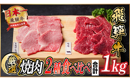 飛騨牛　トモサンカク・モモ焼肉　約1kg(各約500g×2P)【配送不可地域：離島】【1531167】