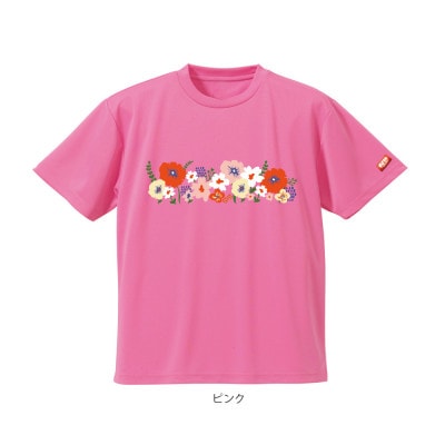 JTTA公認　卓球ユニフォーム【男女兼用(ドライ):Lサイズ】フラワー2　ピンク【1675412】