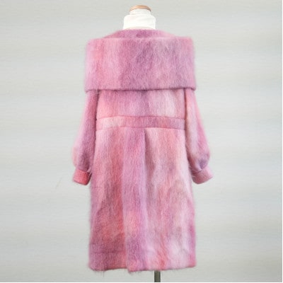 流し染め　ピンクモヘアコート【1186397】