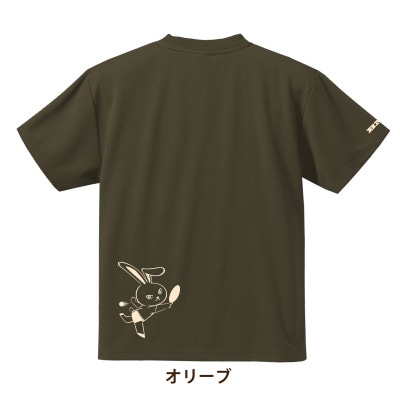 JTTA公認　卓球ユニフォーム【男女兼用(ドライ):XXLサイズ】うさぎ　オリーブ【1673572】