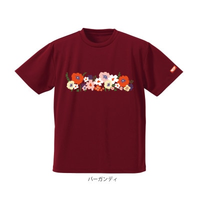 JTTA公認　卓球ユニフォーム【男女兼用(ドライ):150サイズ】フラワー2　バーガンディ【1673856】