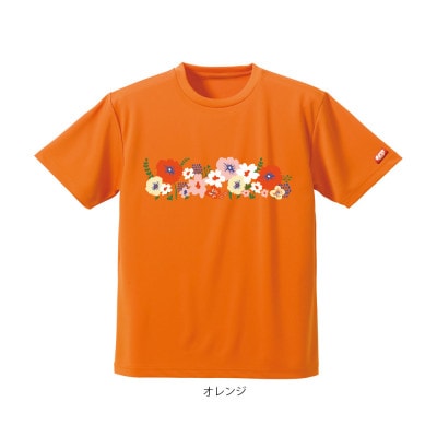 JTTA公認　卓球ユニフォーム【男女兼用(ドライ):XLサイズ】フラワー2　オレンジ【1673930】