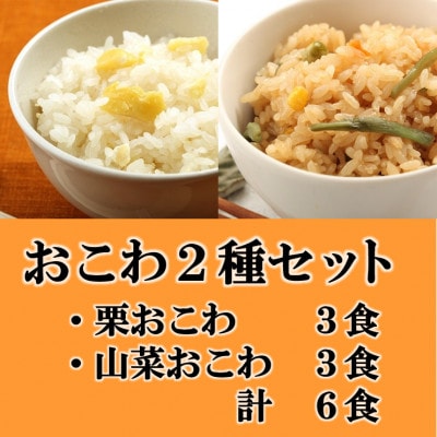 栗おこわ・山菜おこわ(高山市産「たかやまもち」使用)セット　計6食【配送不可地域：離島】【1567614】