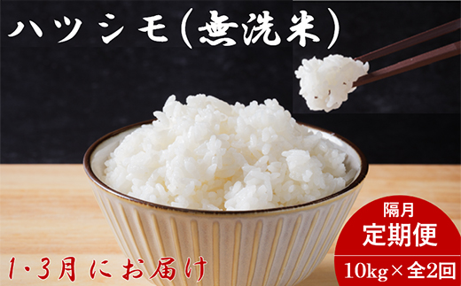 【発送月固定定期便】生産者応援!岐阜県産ハツシモ無洗米10kg【1・3月】【隔月定期便】全2回【配送不可地域：離島】【4073170】