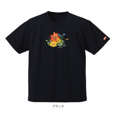 JTTA公認　卓球ユニフォーム【男女兼用(ドライ):160サイズ】フラワー　ブラック【1667436】