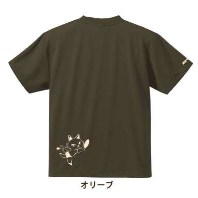 JTTA公認　卓球ユニフォーム【男女兼用(ドライ):XLサイズ】ねこ　オリーブ【1673453】