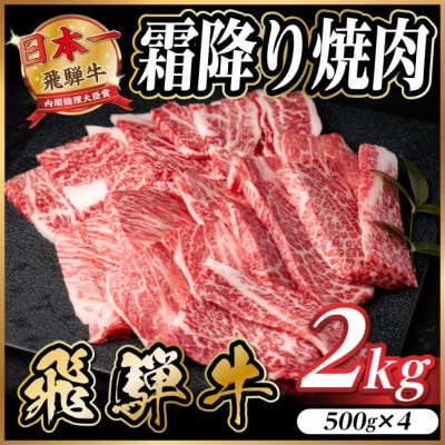 飛騨牛 霜降り焼肉 約2kg(約500g×4)BBQ用 小分け【配送不可地域：離島】【1733146】