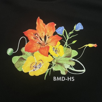 JTTA公認　卓球ユニフォーム【男女兼用(ドライ):140サイズ】フラワー　ブラック【1667449】