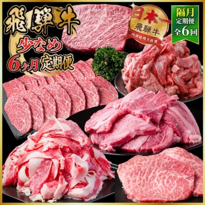 【2ヵ月毎定期便】飛騨牛少なめ定期便 計2.6kg【冷蔵便】カルビ  BBQ・焼肉・ステーキ全6回【配送不可地域：離島】【4088354】