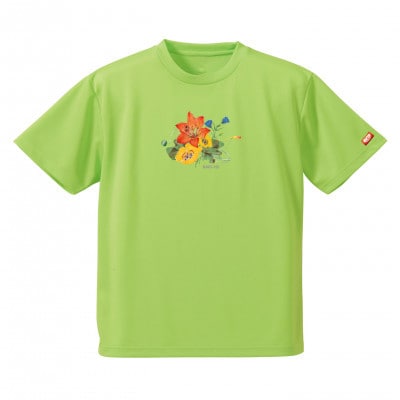 JTTA公認　卓球ユニフォーム【男女兼用(ドライ):150サイズ】フラワー　ライム【1667821】