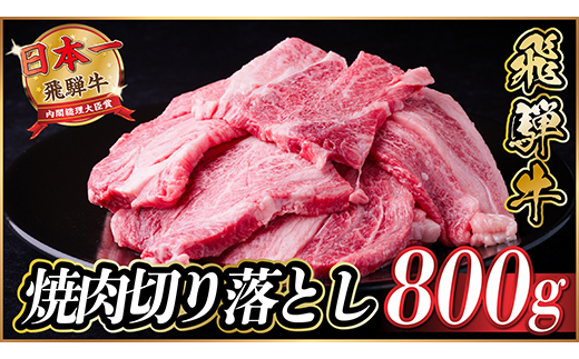 飛騨牛 焼肉切り落とし 約800g(約400g×2)タレ付き 訳あり【冷蔵便】カルビ・ロースなど【配送不可地域：離島】【1543571】