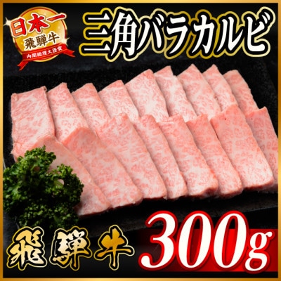 飛騨牛　三角バラカルビ焼肉　300g　タレ付き　BBQ用【配送不可地域：離島】【1745660】
