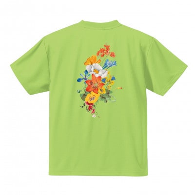 JTTA公認　卓球ユニフォーム【男女兼用(ドライ):150サイズ】フラワー　ライム【1667821】