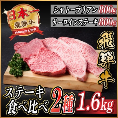 飛騨牛　ステーキ2種食べ比べセット　計1.6kg【配送不可地域：離島】【1530609】