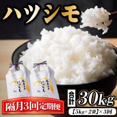 【2ヵ月毎定期便】岐阜県産ハツシモ　10kg(精米5kg×2袋)全3回【4059534】