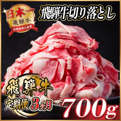 【毎月定期便】飛騨牛　切り落とし　約700g【冷蔵便】全3回【配送不可地域：離島】【4055017】