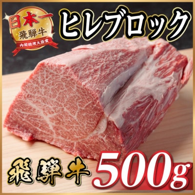 飛騨牛 ヒレブロック 約500g　タレ付き【冷蔵便】A4〜A5等級 黒毛和牛【配送不可地域：離島】【1742492】
