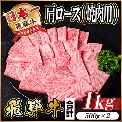 飛騨牛　肩ロース　焼肉　1kg【配送不可地域：離島】【1487296】