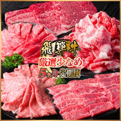 【毎月定期便】飛騨牛　厳選少なめ定期便　計1.6kg　カルビ・赤身(焼肉・BBQ用)ロース全5回【配送不可地域：離島】【4075149】