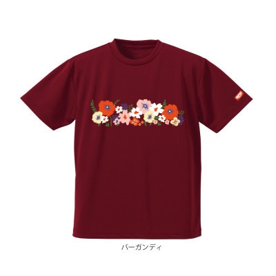 JTTA公認　卓球ユニフォーム【男女兼用(ドライ):XLサイズ】フラワー2　バーガンディ【1673894】