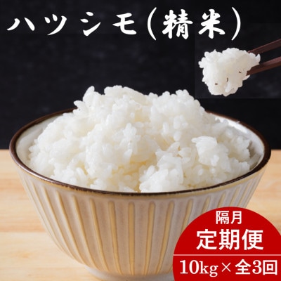 【2ヵ月毎定期便】岐阜県産ハツシモ(精米) 10kg全3回【配送不可地域：離島】【4076395】