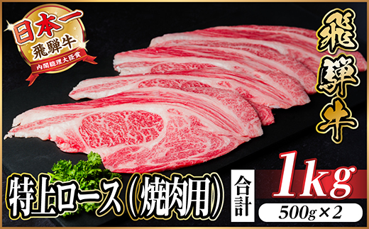 【12/20ご入金分まで年内発送】飛騨牛 特上ロース(焼肉・BBQ用)1kg　A5等級　黒毛和牛【配送不可地域：離島】【1543793】