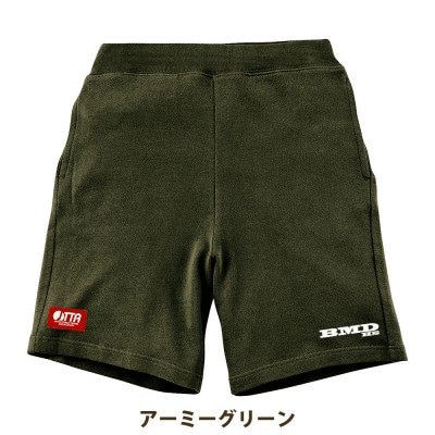 JTTA公認　卓球ユニフォーム【男女兼用:XXL】スウェットゲームハーフパンツ　アーミーグリーン【1667408】