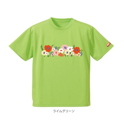 JTTA公認　卓球ユニフォーム【男女兼用(ドライ):150サイズ】フラワー2　ライムグリーン【1671191】