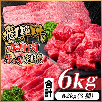 【毎月定期便】飛騨牛 赤身肉定期便 計6kg全3回【配送不可地域：離島】【4060299】