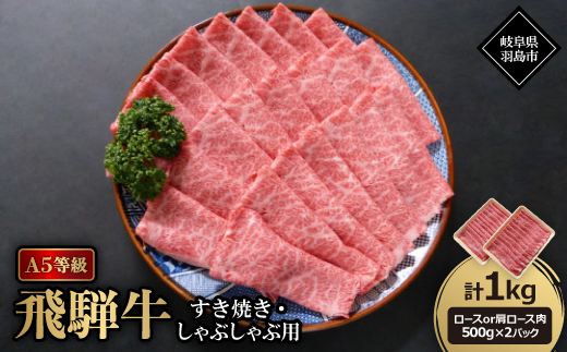 A5等級飛騨牛:すき焼き・しゃぶしゃぶ用1kg　ロース又は肩ロース肉【配送不可地域：離島】【1537740】