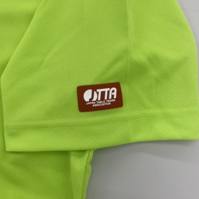 JTTA公認　卓球ユニフォーム【男女兼用(ドライ):160サイズ】フラワー　ライム【1667809】