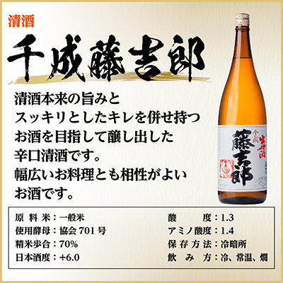 辛口清酒飲み比べセットA(特撰辛口吉1800ml×1本・千成藤吉郎1800ml×1本)計2本【配送不可地域：離島】【1549981】