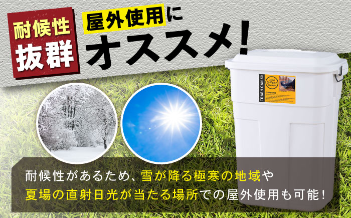 トラッシュカン ゴミ箱 ふた付き 50L ホワイト 1個 / ダストボックス ゴミ箱 ごみ箱 / 恵那市 / 東谷株式会社 明智流通センター [AUAD072]