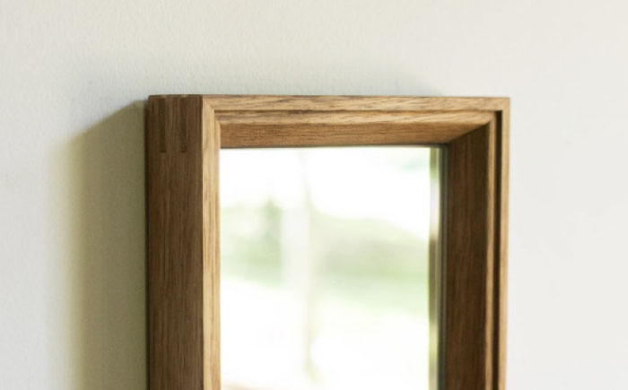 【受注生産】Mirror 06 胡桃/oil finish / 鏡 かがみ ミラー 壁掛け 全身 ウォールミラー 家具 インテリア 身だしなみ おしゃれ 受注 木製 木目調 ナチュラル デザイン / 恵那市 / ROYAL STAGE [AUEB043]