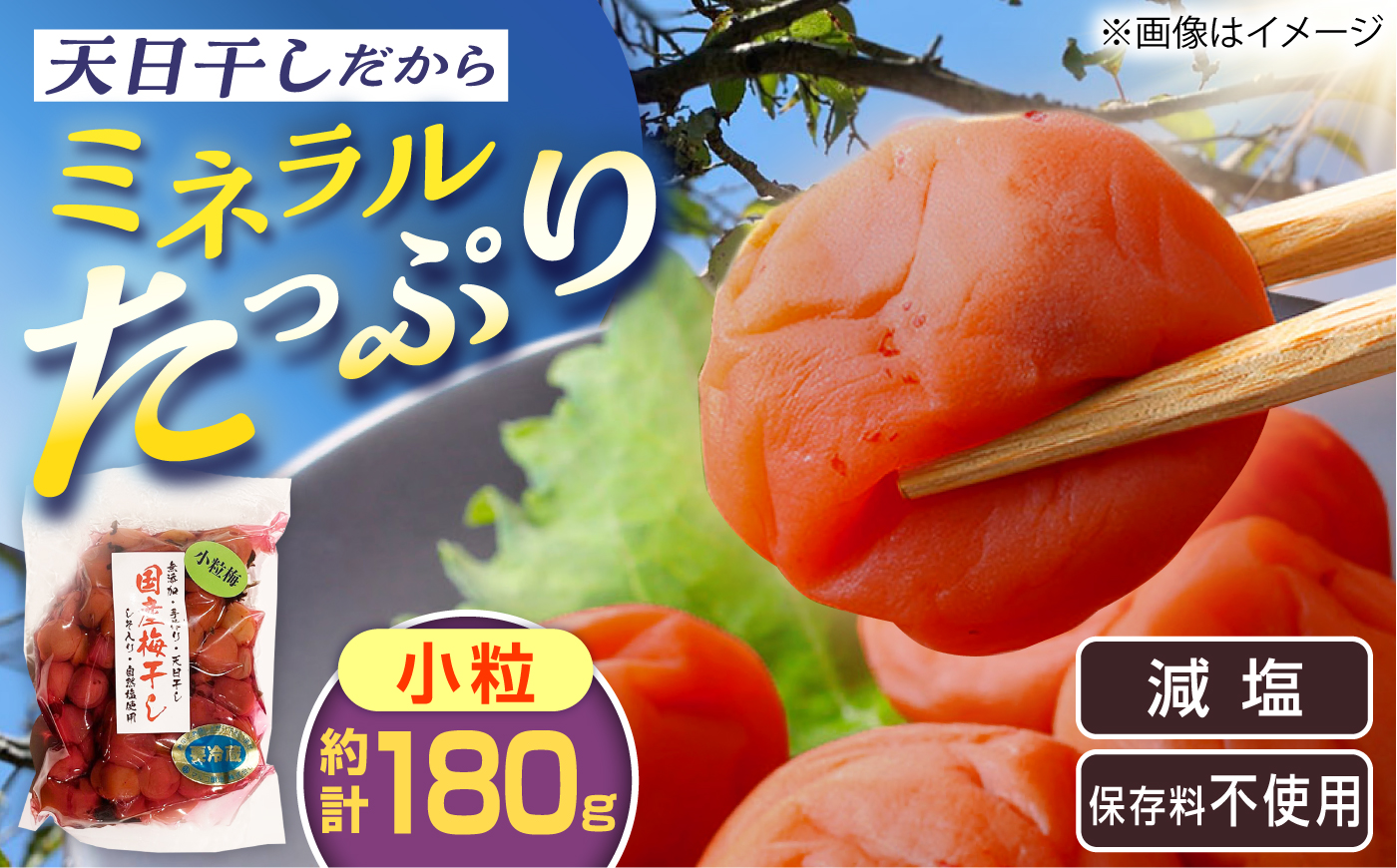 国産 小粒梅干し 180g×1袋 (天日干し・減塩・保存料不使用) / 国産 梅干し 小粒 / 恵那市 / マルコ醸造 [AUCT026]