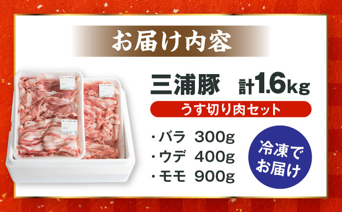 特盛三浦豚 1.6kg 豚肉セット バラ ウデ モモ 国産 ポーク 大容量 恵那市 / あづま精肉店 [AUDL001]