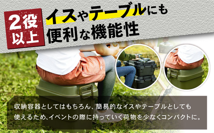 トランクカーゴ ベージュ Sサイズ 2個組 / キャンプ ボックス 収納 アウトドア 防災 コンテナ ケース 道具箱 レジャー 釣り ギア 頑丈 キャンプ用品 インテリア / 恵那市 / 東谷株式会社　明智流通センター [AUAD132]