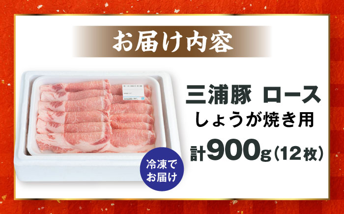 三浦豚 豚肉 ロース 900g ブランド豚 国産 ポーク 生姜焼き 恵那市 / あづま精肉店 [AUDL003]