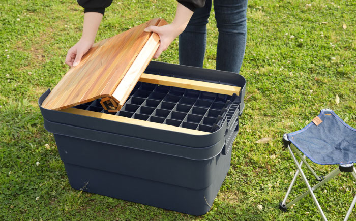 アウトドア 収納ケース DIY風テーブルトップセット グリーン Sサイズ 2個 / キャンプ 収納 ボックス アウトドア / 恵那市 / 東谷株式会社 明智流通センター [AUAD040]