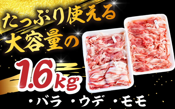 【6回定期便】 特盛三浦豚 1.6kg 豚肉セット / バラ ウデ モモ 国産 ポーク 大容量 / 恵那市 / あづま精肉店 [AUDL007]