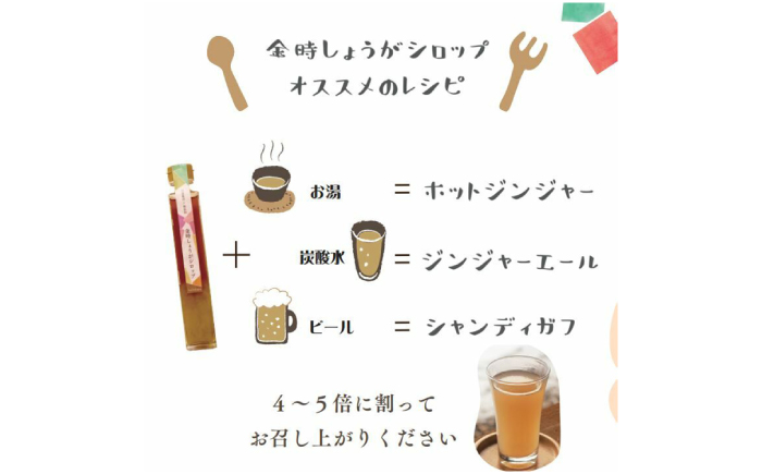 こだわり金時しょうがシロップ 200ml×2本 ギフトセット / しょうが ショウガ 生姜 ジンジャー 生姜シロップ ジンジャーシロップ / 恵那市 / てらぼら農園 [AUDZ001]