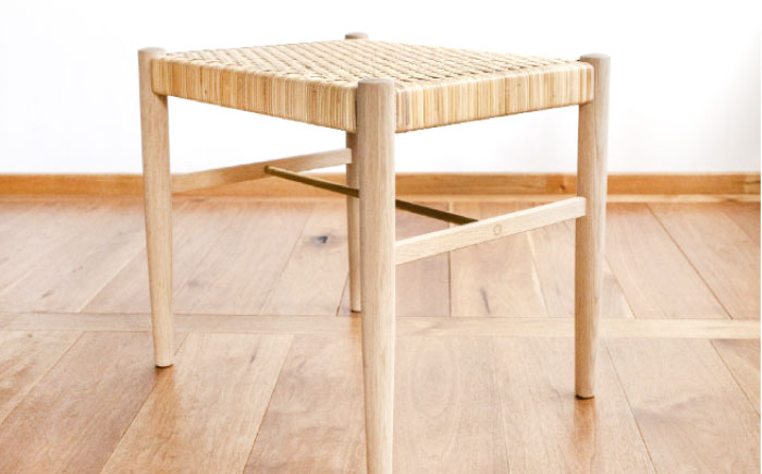 【受注生産】Stool 01 オーク（ナラ）/soap finish(座面ラタン) / スツール 椅子 いす チェア 家具 インテリア 木製 木目調 ナチュラル おしゃれ ラタン デザイン ダイニング キッチン カウンター / 恵那市 / ROYAL STAGE [AUEB051]