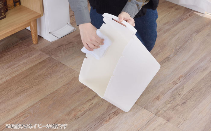 ダストボックススリム 分別2段 20L ネイビー 1個 / ダストボックス ゴミ箱 ごみ箱 / 恵那市 / 東谷株式会社 明智流通センター [AUAD065]