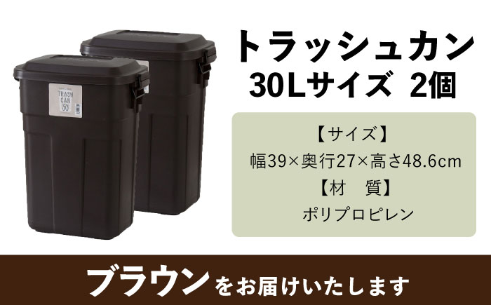 トラッシュカン ゴミ箱 ふた付き 30L ブラウン 2個組 / ダストボックス ゴミ箱 ごみ箱 / 恵那市 / 東谷株式会社 明智流通センター [AUAD068]