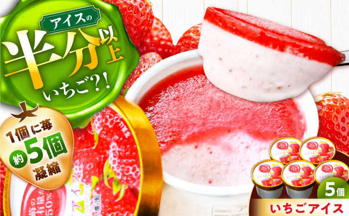 いちごアイス5個入り / 苺 いちご イチゴ アイス いちごアイス / 恵那市 / 阿部農園 [AUGA010]